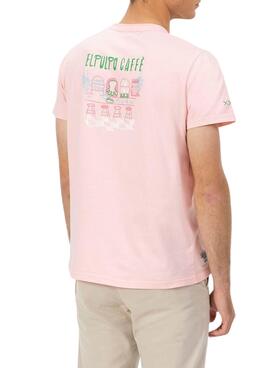 Camiseta El Pulpo Café rosa para hombre