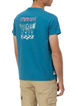 Camiseta El Pulpo Café azul para hombre