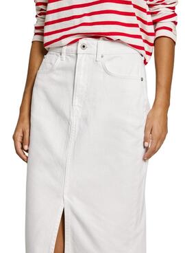 Falda Pepe Jeans Midi blanco para mujer