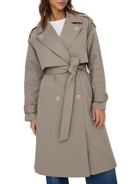 Trench Only Saga marrón para mujer