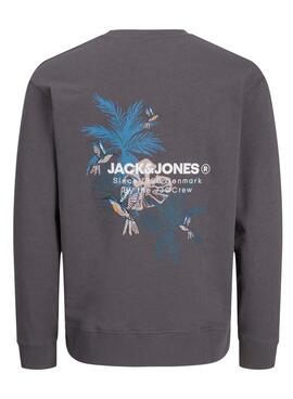 Sudadera Jack and Jones Hawaii gris oscuro para hombre