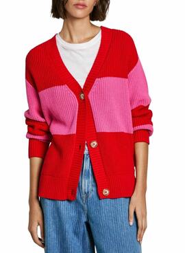 Chaqueta Pepe Jeans Paloma rojo y rosa para mujer