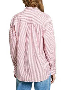 Camisa Pepe Jeans Clem rojo y blanco para mujer