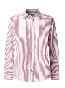 Camisa Pepe Jeans Clem rojo y blanco para mujer