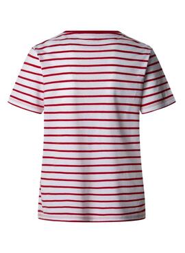 Camiseta Pepe Jeans Elba rojo y blanco para mujer