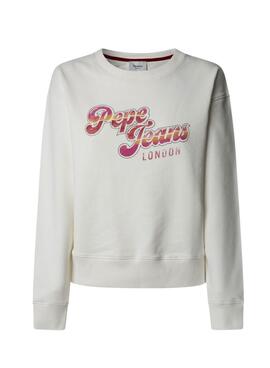 Sudadera Pepe Jeans Rosa blanco para mujer