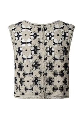 Chaleco Pepe Jeans Olivia crochet para mujer