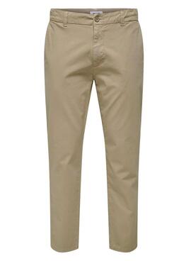 Pantalón Only and Sons Free beige para hombre