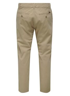 Pantalón Only and Sons Free beige para hombre