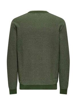 Jersey Only and Sons Morgan verde para hombre