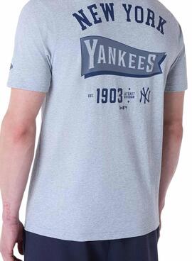 Camiseta New Era Yankees gris para hombre