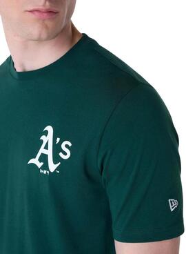 Camiseta New Era Athletics verde para hombre 