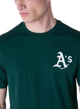 Camiseta New Era Athletics verde para hombre 