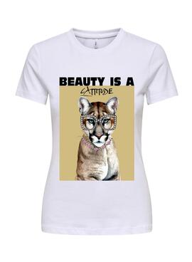 Camiseta Only Vibe Beauty blanco para mujer