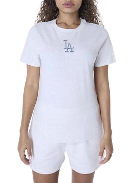 Camiseta New Era Athletics gris para mujer