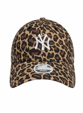 Gorra New Era Leopard marrón para mujer