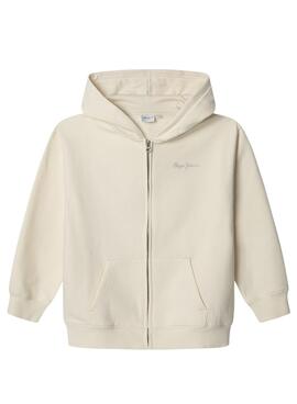 Sudadera Pepe Jeans Julia beige para niña