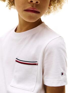 Camiseta Tommy Hilfiger Pocket blanco para niño