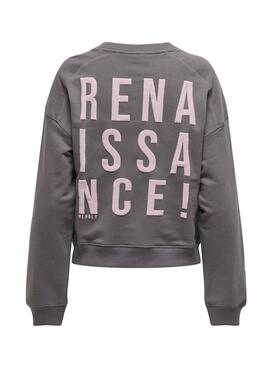 Sudadera Only Abigail gris para mujer