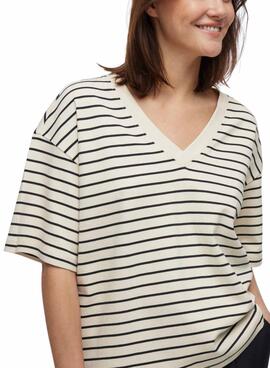 Camiseta Vila Sinny beige para mujer