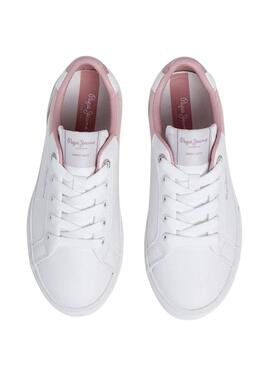 Zapatillas Pepe Jeans Kenton blanco y rosa niña