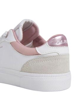 Zapatillas Pepe Jeans Kenton blanco y rosa niña