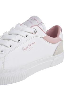 Zapatillas Pepe Jeans Kenton blanco y rosa niña