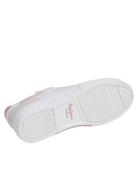 Zapatillas Pepe Jeans Kenton blanco y rosa niña