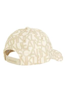 Gorra Calvin Klein Monologo beige para niña