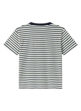 Camiseta Pepe Jeans James blanco y marino niño