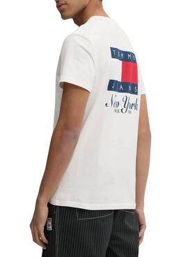 Camiseta Tommy Jeans Heritage blanco para hombre