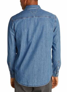 Camisa Tommy Jeans Mid azul para hombre