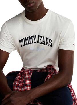 Camiseta Tommy Jeans Varsity Pop blanco para hombre