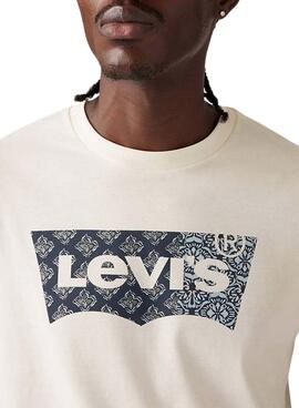 Camiseta Levis Classic Graphic beige para hombre