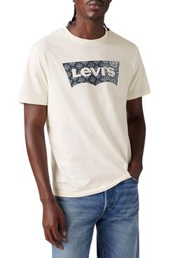 Camiseta Levis Classic Graphic beige para hombre