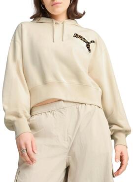 Sudadera Puma Leo Luxe beige para mujer