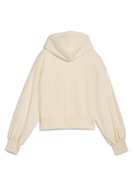 Sudadera Puma Leo Luxe beige para mujer