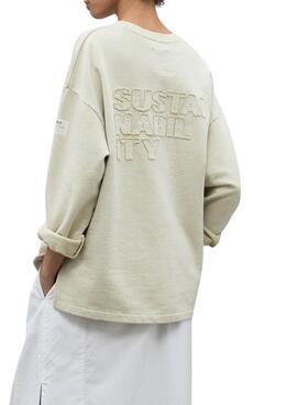 Sudadera Ecoalf Sustain beige para mujer