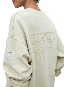 Sudadera Ecoalf Sustain beige para mujer