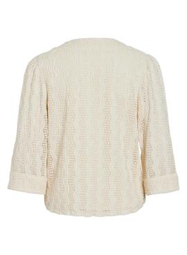 Blusa Vila Vilumena beige para mujer