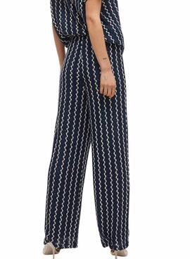 Pantalones Vila Viellen azul para mujer