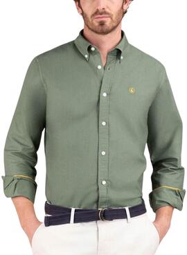 Camisa El Ganso Garment Dyed verde para hombre