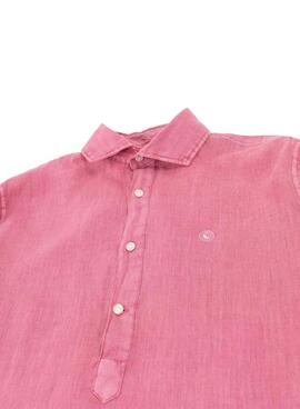 Camisa Polera El Ganso Lino para hombre borgoña