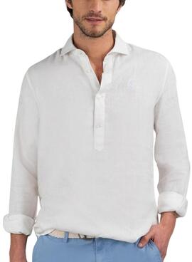 Camisa El Ganso Polera Lino blanco para hombre 