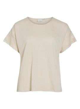 Camiseta Vila Vinulan beige para mujer