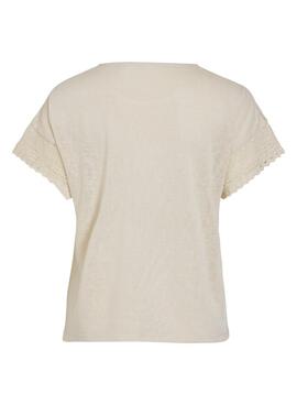 Camiseta Vila Vinulan beige para mujer