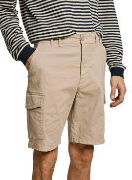 Bermuda Pepe Jeans Seasonal Cargo beige para hombre