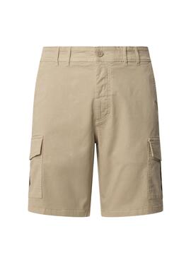 Bermuda Pepe Jeans Seasonal Cargo beige para hombre