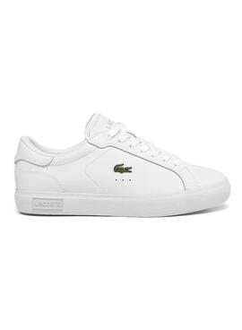 Zapatillas Lacoste Powercourt de piel blanco para mujer