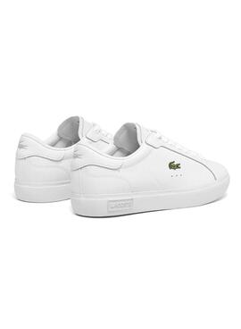 Zapatillas Lacoste Powercourt de piel blanco para mujer